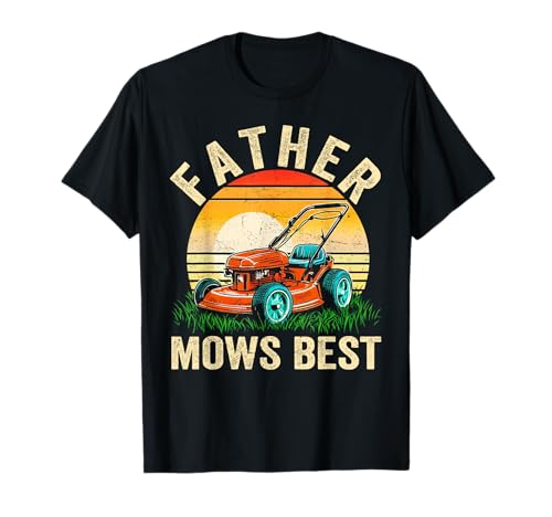 Father way to mow lawn