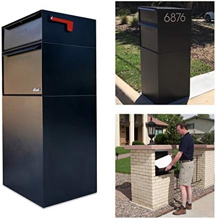 dVault® Full Service Vault DVCS0015 Secure Curbside Mailbox/Package Drop with Locking Letterbox (Black)