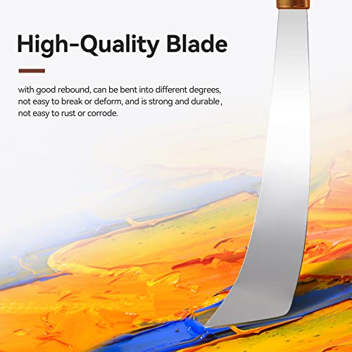 Image of Palette Knife Set Stainless Steel Spatula palette knife for oil painting acrylic painting, Lightwish Painting Knife with Wood Handle for Artist Painting supplies (3)