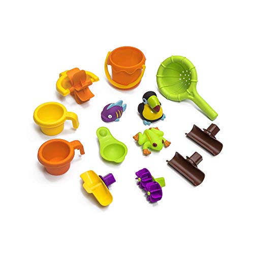 Image of Step2 Tropical Rainforest Water Table for Kids, Toddler Outdoor Sensory Play Table, 13 Accessories, Ages 18 Months+