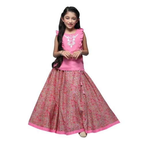 Image of BIBA Girl Cotton Straight Printed Co-Ord Set