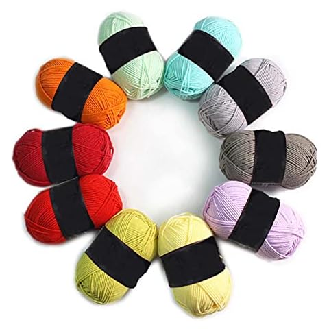 10x50g Assorted Acrylic Crochet Yarn Balls Multicoloured Classic Knitting Thread Cover