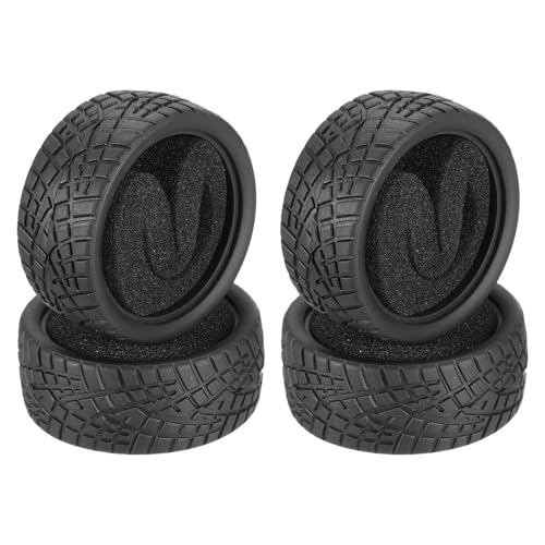 Image of sourcing map 4 Pcs RC 1/10 on Road Car Tire, Rubber Super Soft Tyre Racing Drift Tires with Foam Insert for RC 1:10 HPS TT01 Touring Drift Car Wheel Rim Upgrades Pebble Pattern