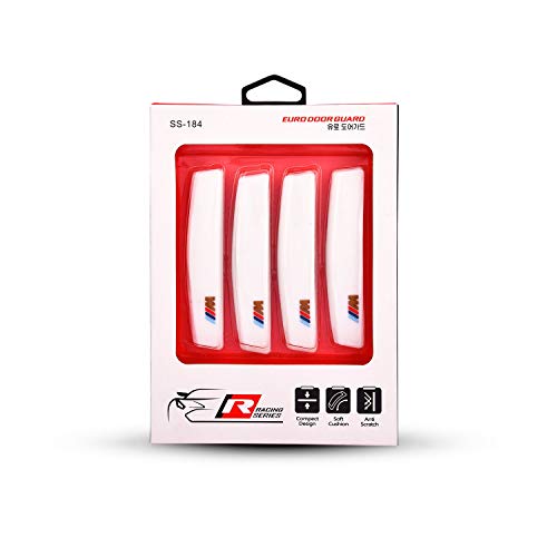 Oshotto Universal IIM Car Door Guard Scratch Protector for (Set of 4, Black/White)