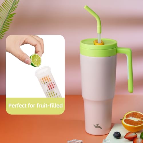 Image of Konokyo 40 oz Tumbler with Handle and Straw, Insulated Water Bottle