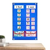Horario Visual | Con Tarjetas Planificador Escolar En Casa - Panel Visual De Conducta Con Bolsillos,Para Niños Niñas Profesores Padres Educación En Casa Preescolar