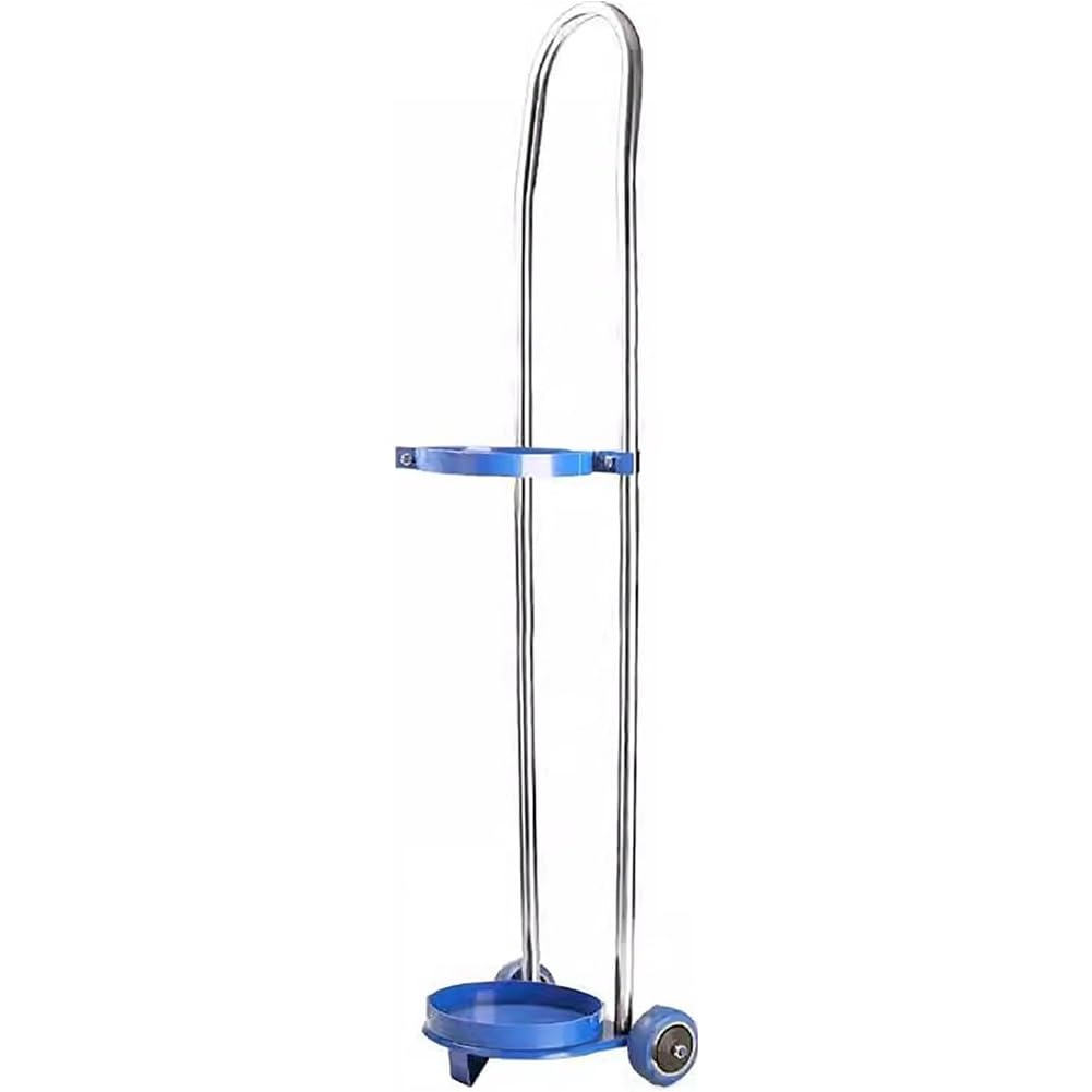 Carretto del cilindro dell'ossigeno dell'acciaio inossidabile, supporto portatile del serbatoio di rotolamento con le ruote per uso domestico medico