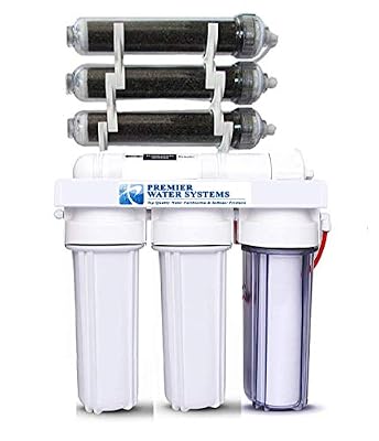 Premier Water Systems RO/DI Aquarium Reef Reverse Osmosis Deionization Filter System, 75 GPD, 7 Stage, Chlorine Reduction, Polypropylene