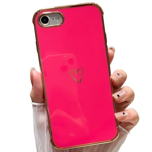 Image of ZTOFERA Heart Phone Case for iPhone 7/8/SE 2020/SE 2022 (4.7"), Hot Pink