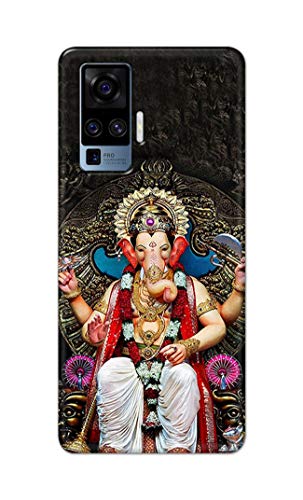 Image of PRINTFIDAA Lord Ganesh Bappa Moriya Printed Designer Hard Back Case Cover for Vivo X50 Pro (6.56 inch) -(TI) MVN1010