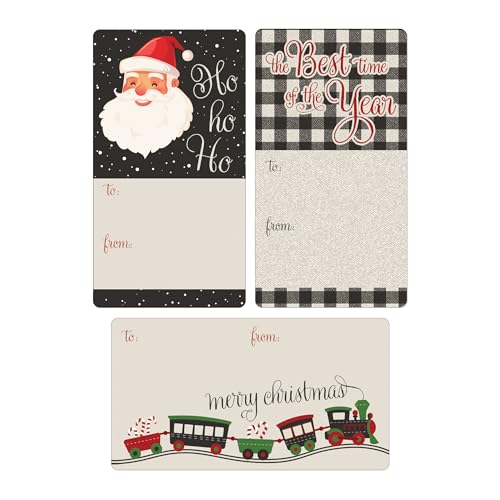 Etiquetas de Navidad autoadhesivas de Papá Noel retro para paquetes y regalos
