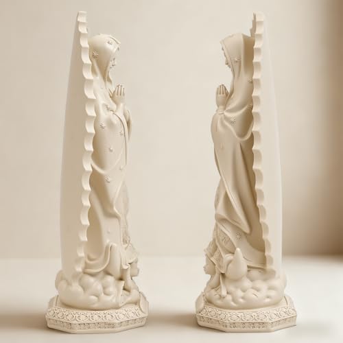 Estatua Virgen María Resina 11 Pulgadas Artesanal miniatura 5