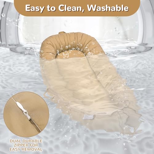 Image of EAQ Baby Lounger, Infant Lounger for Newborn,Portable Baby Nest Cover Breathable & Soft, Newborn Essentials