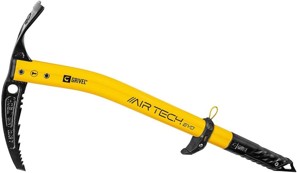 Grivel Air Tech EVO Ice Axe with G-Slider – Hot-Forged Steel Head and G-Bone Shaft for Mountaineering and Glacier Travel
