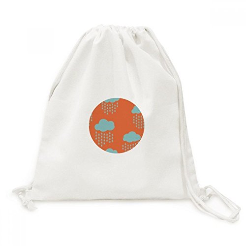 Sac de voyage à cordon orange avec imprimé nuage pluie en toile