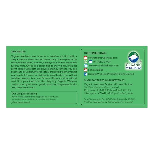 Image of Organic Wellness Tulsi Moringa | Sahjan | Drumstick Leaf Powder | Multi Vitamin Herbal Tea | Rich in Antioxidants & Nutrients | 25 Tea Bags - Pack of 1