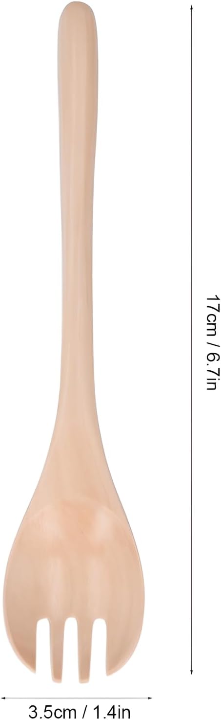 4Pcs Reusable Fruit Salad Fork Wooden Long Handle Dessert Forks