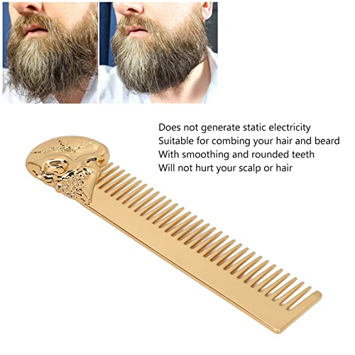 Pocket Beard Comb, Hair Combs Set Pocket Fine Hair Combs for Women and Men, Fine Dressing Comb, Hair Styling Mustache Shaping Oil Hair Comb (Gold) - Image 4