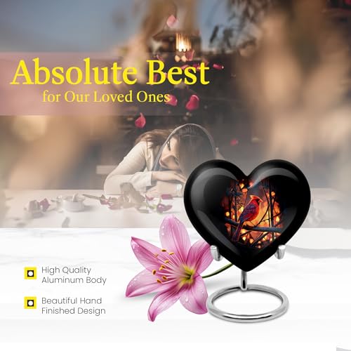 Image of Cardinal Bird Urn - Keepsake Cremation Urn for Ashes Adult Male - Memorial Little Urns - Decorative Urns for Men - 3 Inch