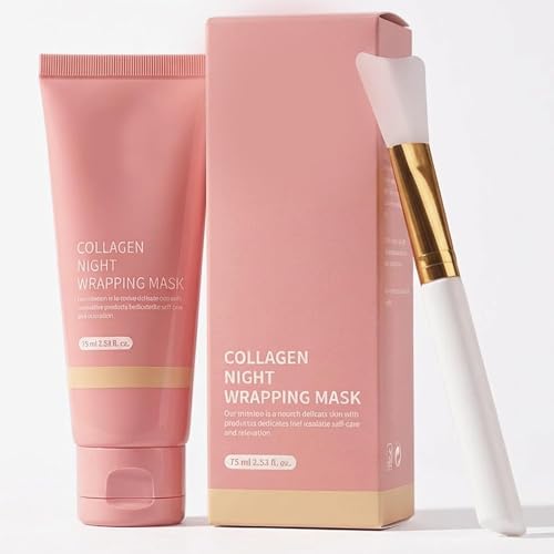 AMUA Yuri Collagen Night Mask,Nuvie Collagen Overnight Wrapping,Replenishing Sleeping Mask for Skin Smoothness & Hydration, Gentle Peel-Off Formula