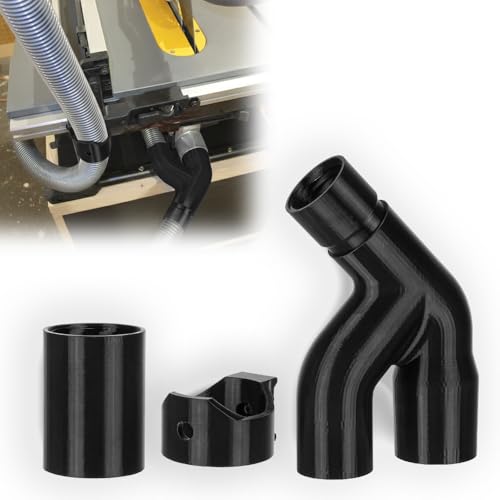 4Pcs Dust Collection System Compatible with DWE7485/ DWE7485 Table saw suction, Compatible with Dewalt Table Saw Accessories, Y-Shaped Dual-Port Dust Collector System with Vacuum Adapter & Hose Holder