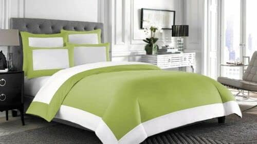 Vista 6 de Designer Border - Edredón reversible de gran tamaño Queen (98 x 98 pulgadas), color blanco y azul marino, 100% algodón egipcio alternativo con 2