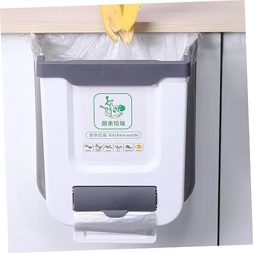Caneca de basura plegable para cocina Happyyami gris miniatura 6