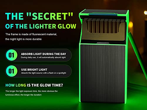 X-Lighter Xl080 Glowing Cigarette Case For 100’S, Smell-Proof, Moisture-Proof Holder Box With Usb Rechargeable Lighter, Women Gift #TOP2