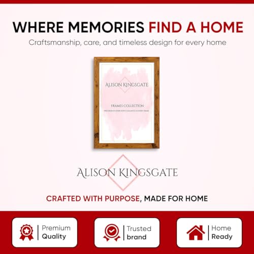 Alison Kingsgate Modern 36X24 Rustic Oak Picture Frame - Engineered Wood Photo Frame with Shatterproof Perspex Front - Ideal for Posters, Certificates & Artwork - Wall Mount or Tabletop Display - Image 6