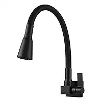 SOFTINOX Torneira Para Cozinha de Parede Quadrada Cone Preta/Black