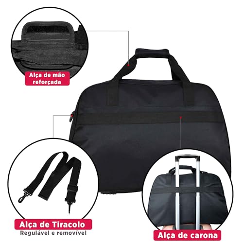 SANTINO, Sacola de Viagem Brooklin Poliéster Santino - SAS14U Cor: Preto