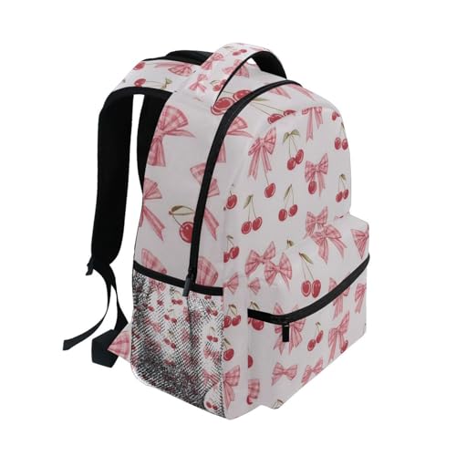 Cherries Ribbon Bow Boys Girls Kids School Backpacks Bookbag, School Bag Travel Backpack Daypack2