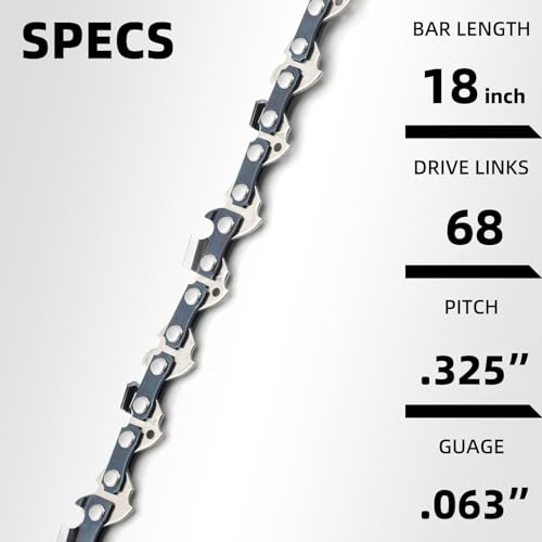 18 Inch Chainsaw Chain Fit Stihl .325" Pitch .063" Gauge 68 Drive Links by Fifchall - Used condition - Image 7