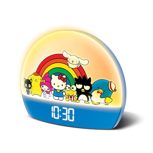 Hello Kitty and Friends Sunrise Alarm Clock - Multicolor Lights USB Charging LED Display and Snooze Function