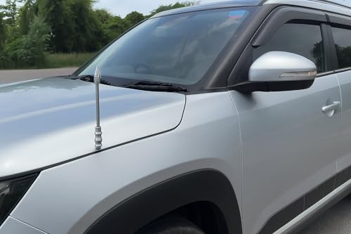 Image of Uniqorn Enterprises Premium Car Flag Silver Havy Rod (28cm) with 2 Heavy-Duty Clamps Sizes: 14 cm and 7 cm (perfect for hood & bonnet mounting),Fit in all types of car