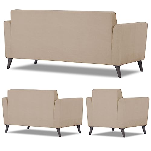 Image of Adorn India Daniel 3+2+1 6 Seater Sofa Set (Beige) (3 Year Warranty)