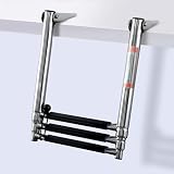 Boat Ladder,Stainless Steel Telescoping Folding Heavy Duty Pontoon Swim Boarding Ladder for Outboards,Yacht,Marine Fishing Boat
