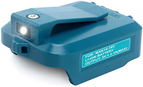 Elefly Replacement ADP05 USB Battery Power Source Charger Adapter with 2 USB Ports and LED Light Fast Charging Converter for ADP05 Makita 18V LXT Lithium-Ion Battery