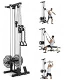 Wall Mount Cable Station – Dual Pulley Cable Crossover Machine with 18 Adjustable Positions, 400LBS Capacity Functional Trainer for Home Gym Strength Training