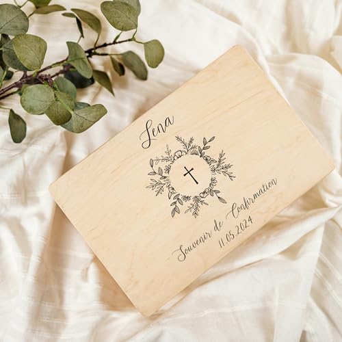 Boîte Souvenirs Communion Personnalisée 3 textes Creative Deco