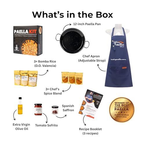 image for TASTY PAELLA Paella Kit by Chef Adan Ventura – Authentic Spanish Pae