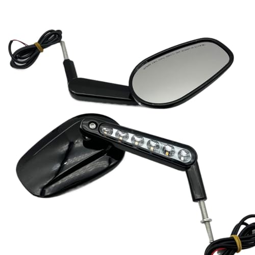 Rétroviseurs moto clignotants chrome et noir pour finition VRSCF