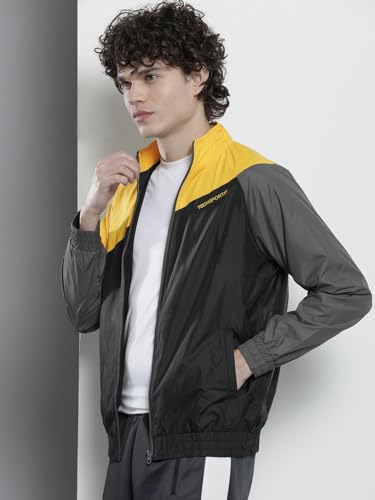 Image of The Indian Garage Co Men Regular Fit Colorblocked Wind Cheater