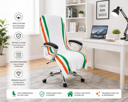 Image of ROMAN HOME Car & Office Chair Towel with 2 Tie Knots| Super Soft 400 GSM (2, 3 line)
