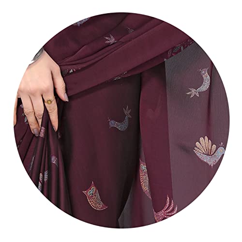 Image of MIRCHI FASHION Women Saree Chiffon Flower Print | Breathable Lightweight Sari for Office and Daily Use with Unstitched Blouse Piece (Available in 30 Styles)