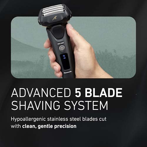 Image of Panasonic Arc5 Electric Razor for Men with Pop-Up Trimmer, Wet /Dry 5-Blade Shaver, Mens Electric Razors for Shaving Face with Intelligent Shave Sensor and 16D Pivoting Head, ES-LV67-K (Black)