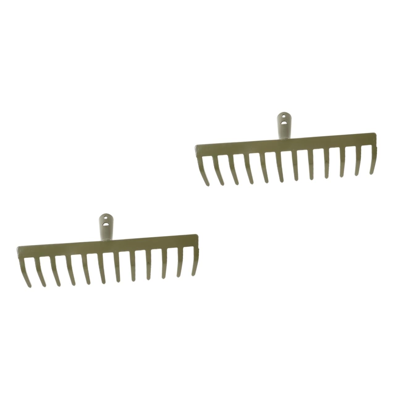 Gadpiparty 2piezas Rastrillo De Jardín De Dientes Cabezal Metálico Resistente para Jardinería Herramienta Mini Rake para Remover y Nivelar Césped