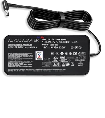 Image of WeFly 120W 19V 6.32A 4.5mm x 3.0mm Laptop Adapter Charger for Asus ZenBook 15 Q528EH Q538EI UX534F Q537F Q547F Q536F Q506 Q546F A15-120P1 A A17-120P2A UX501VW-DS71T UX501VW-DS71T PA-1121-28 Adapter