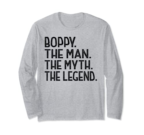 Boppy Man Myth Legend for Grandpa Funny Fathers Day Boppy Long Sleeve T-Shirt