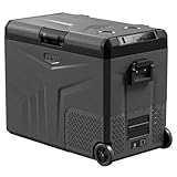 Yolco TCX60 SPACE GREY Kompressor Kühlbox 60L – Dual Zone, -20°C, 12/24V & 230V, Bluetooth App, Kühl- & Gefrierbox mit Rollen für Camping & Reisen